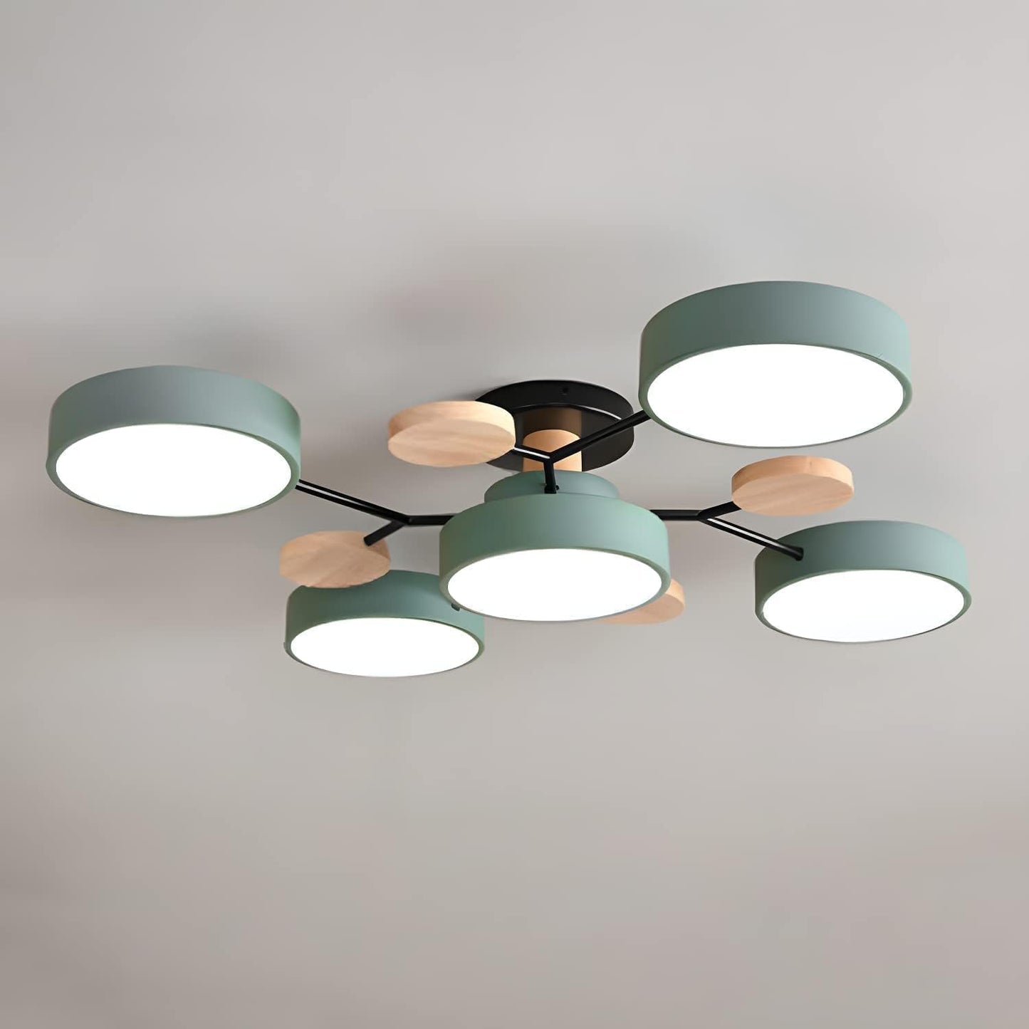 Modern Circular Semi Flush Mount LED Ceiling Light | Living Room