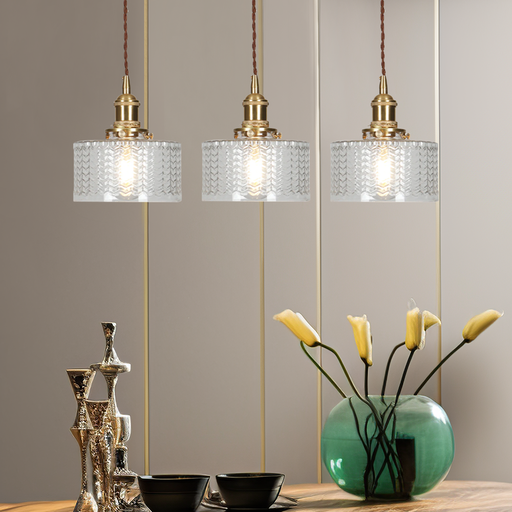 Vintage Glass Pendant Lights | Cylinder