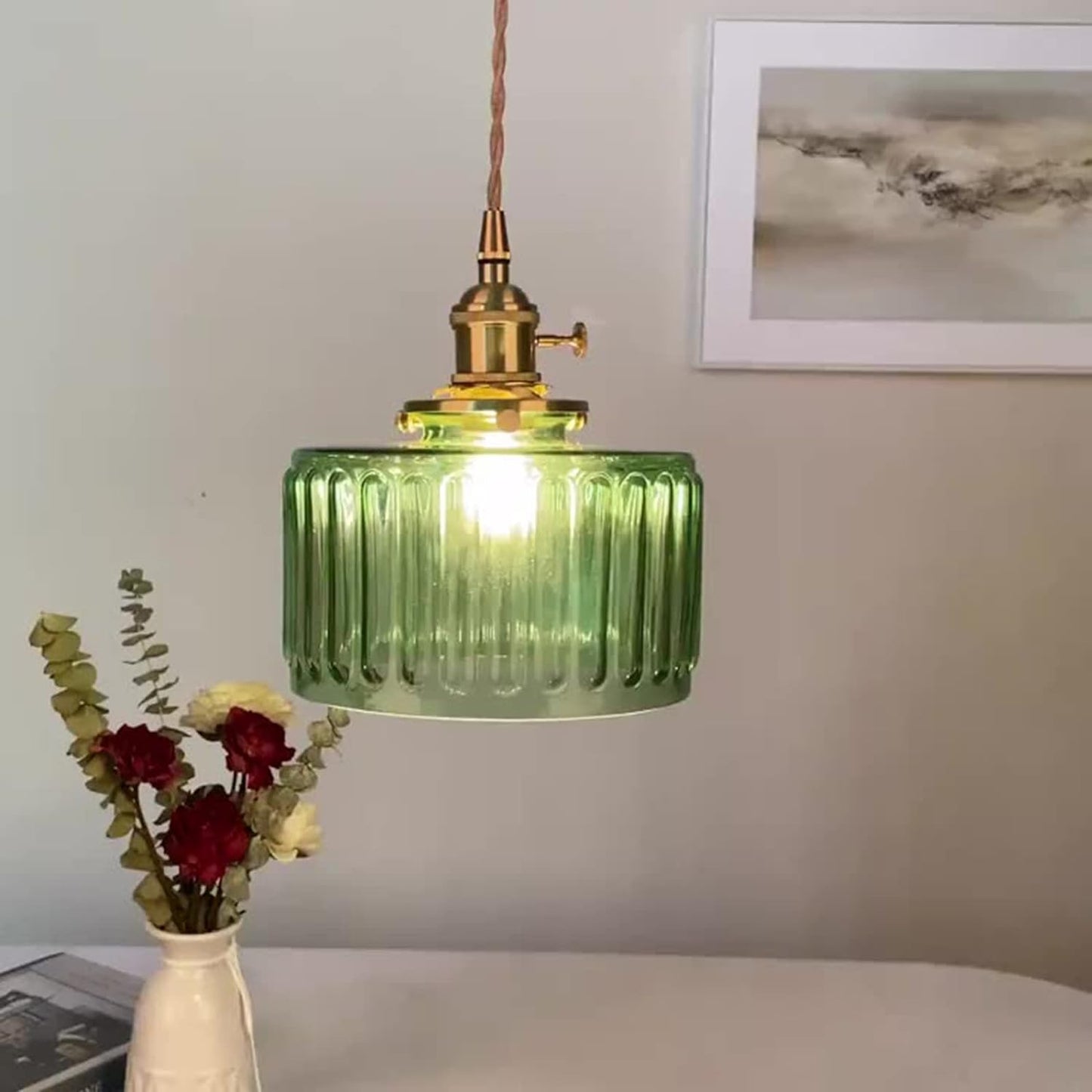 Vintage Glass Pendant Lights | Cylinder