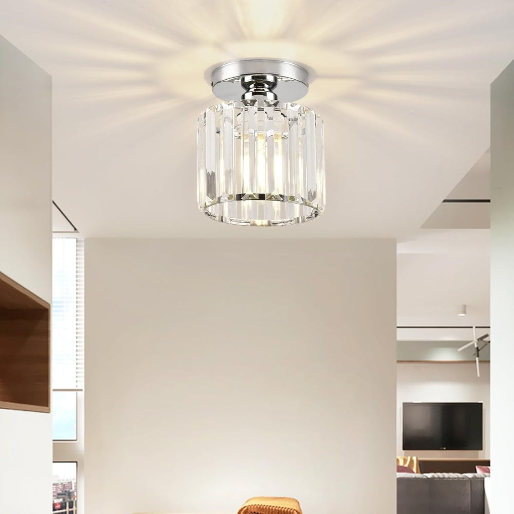 Radiant Modern Flush Mount Ceiling Light | Crystal Glow for Hallways
