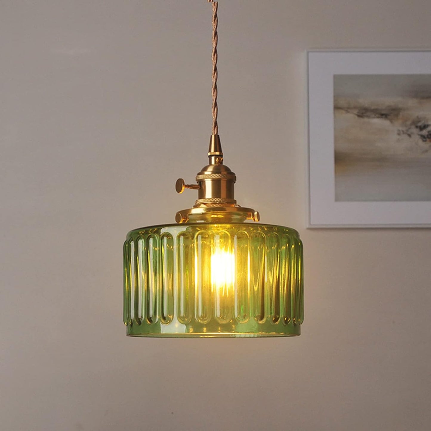Vintage Glass Pendant Lights | Cylinder