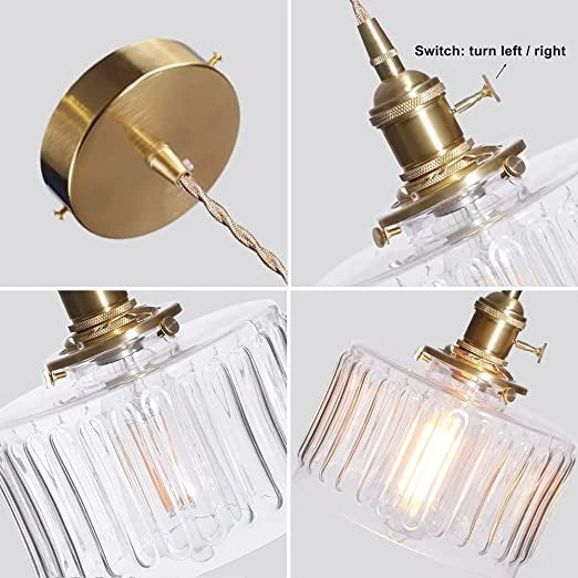 Vintage Glass Pendant Lights | Cylinder
