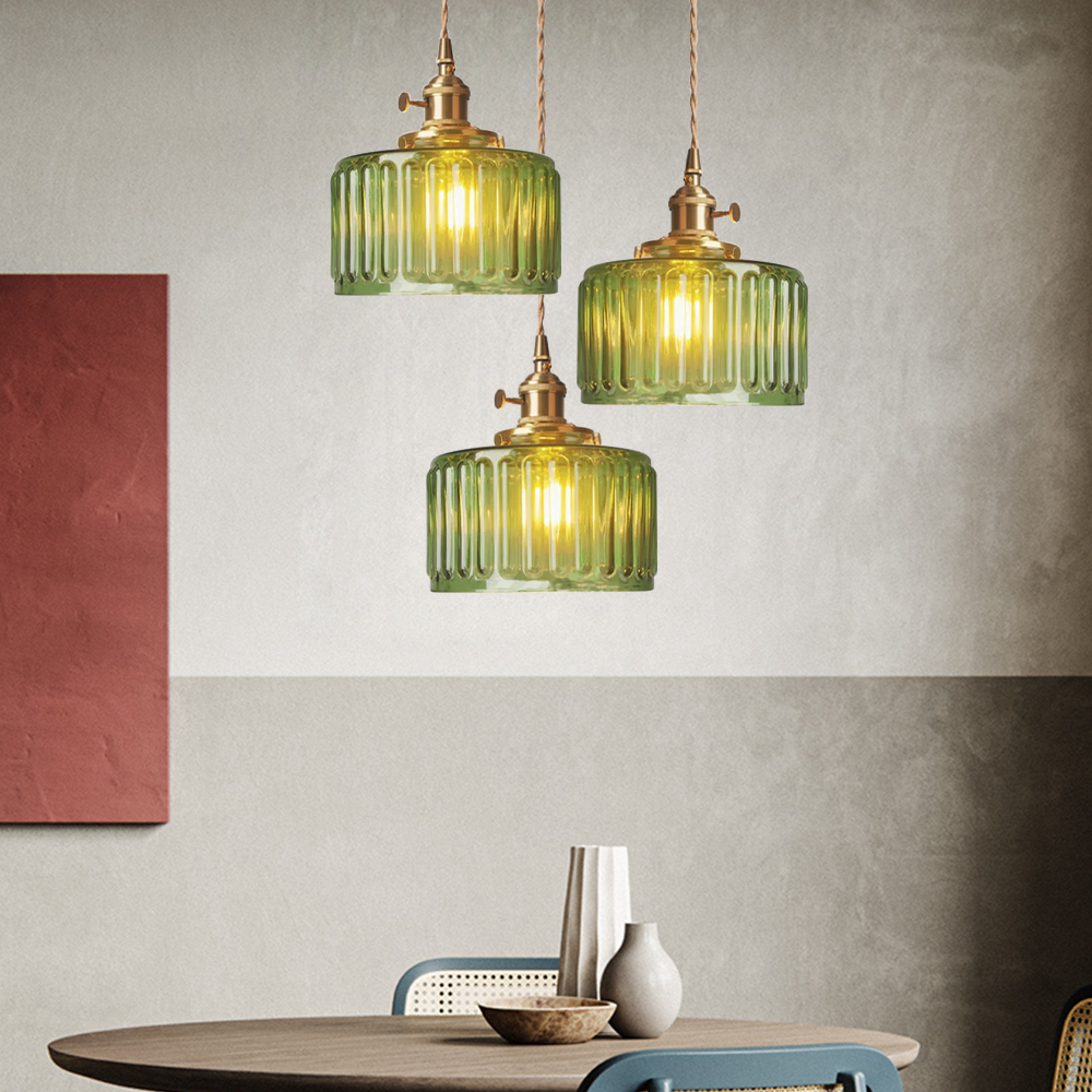 Vintage Glass Pendant Lights | Cylinder