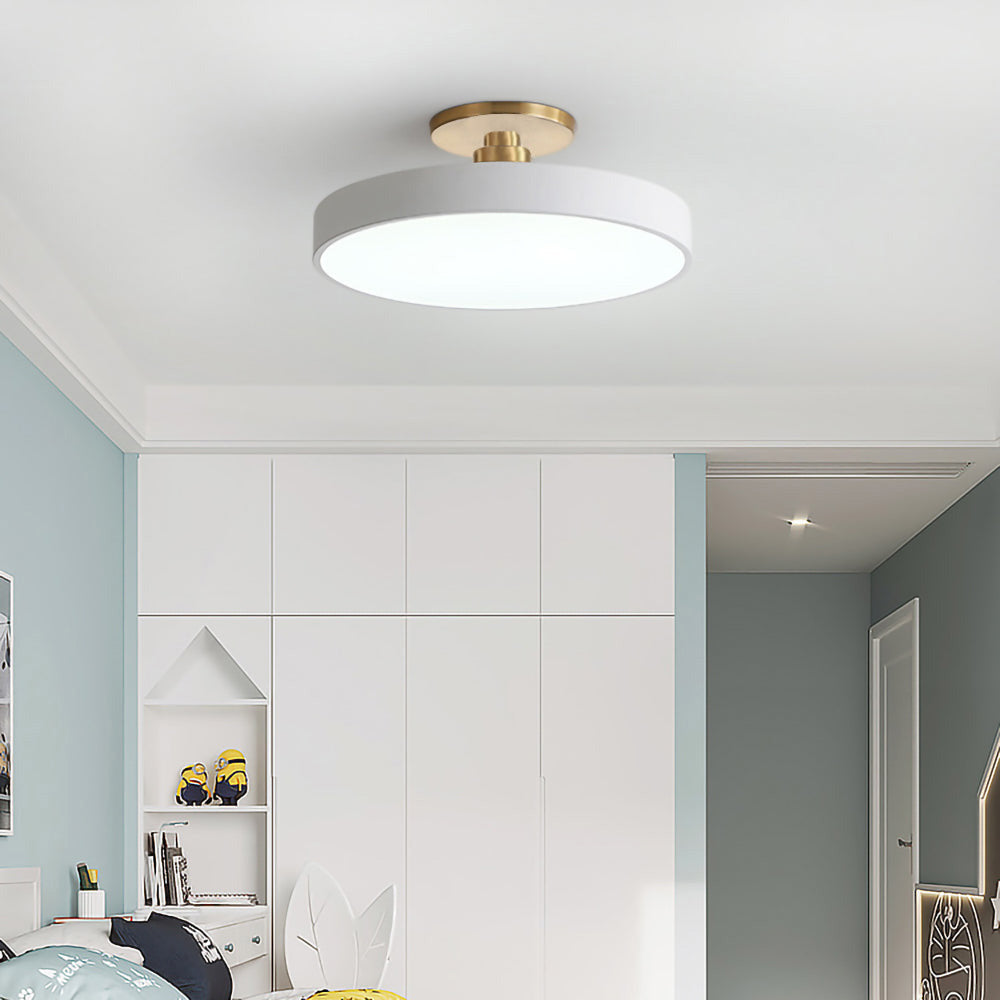 Modern Concise Circular LED Semi Flush Mount Ceiling Light | Minimalist Design