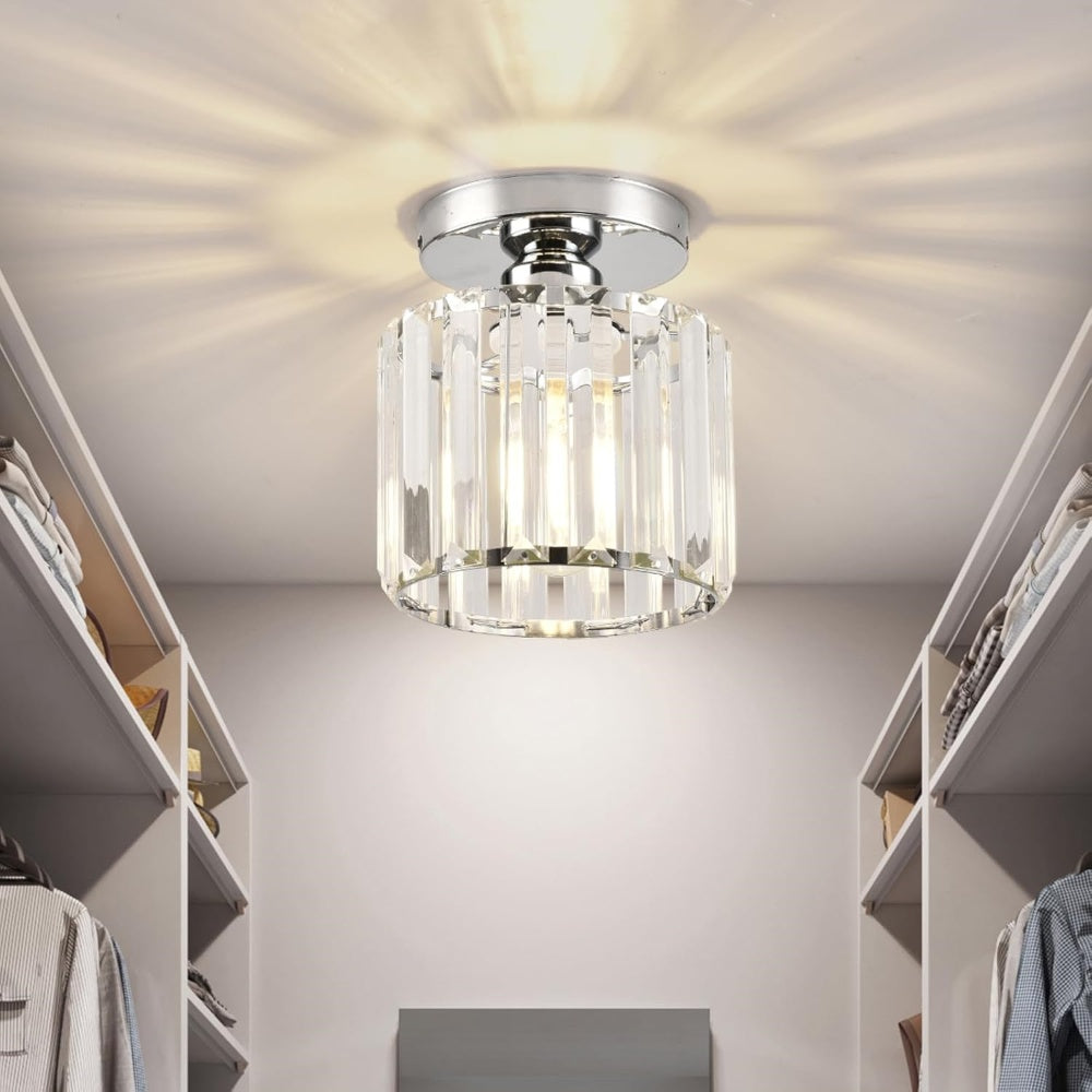 Radiant Modern Flush Mount Ceiling Light | Crystal Glow for Hallways