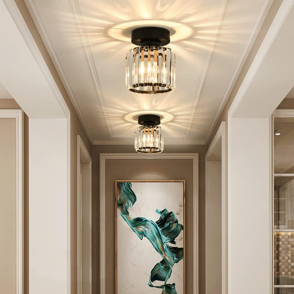 Radiant Modern Flush Mount Ceiling Light | Crystal Glow for Hallways