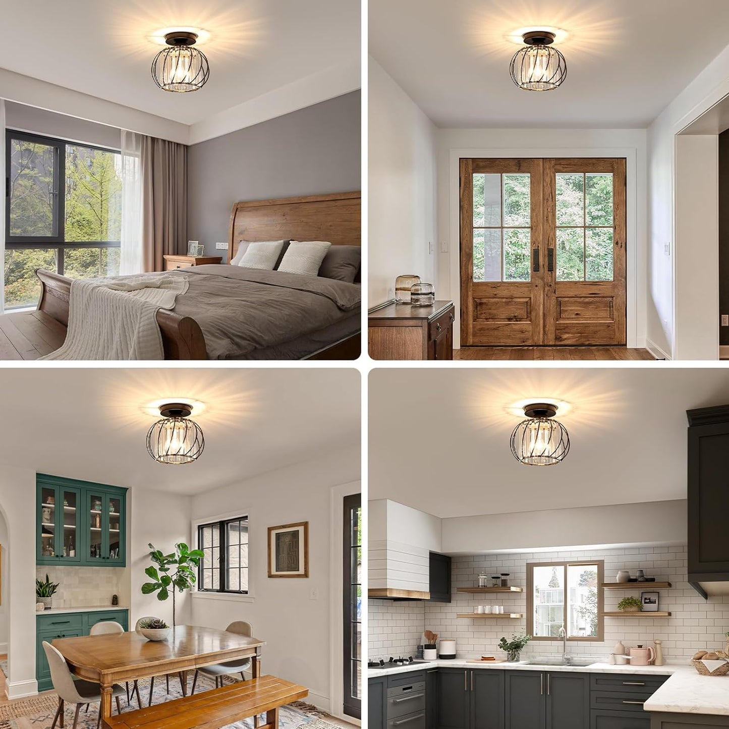 Luxury Glass Semi Flush Mount Ceiling Light | Nordic