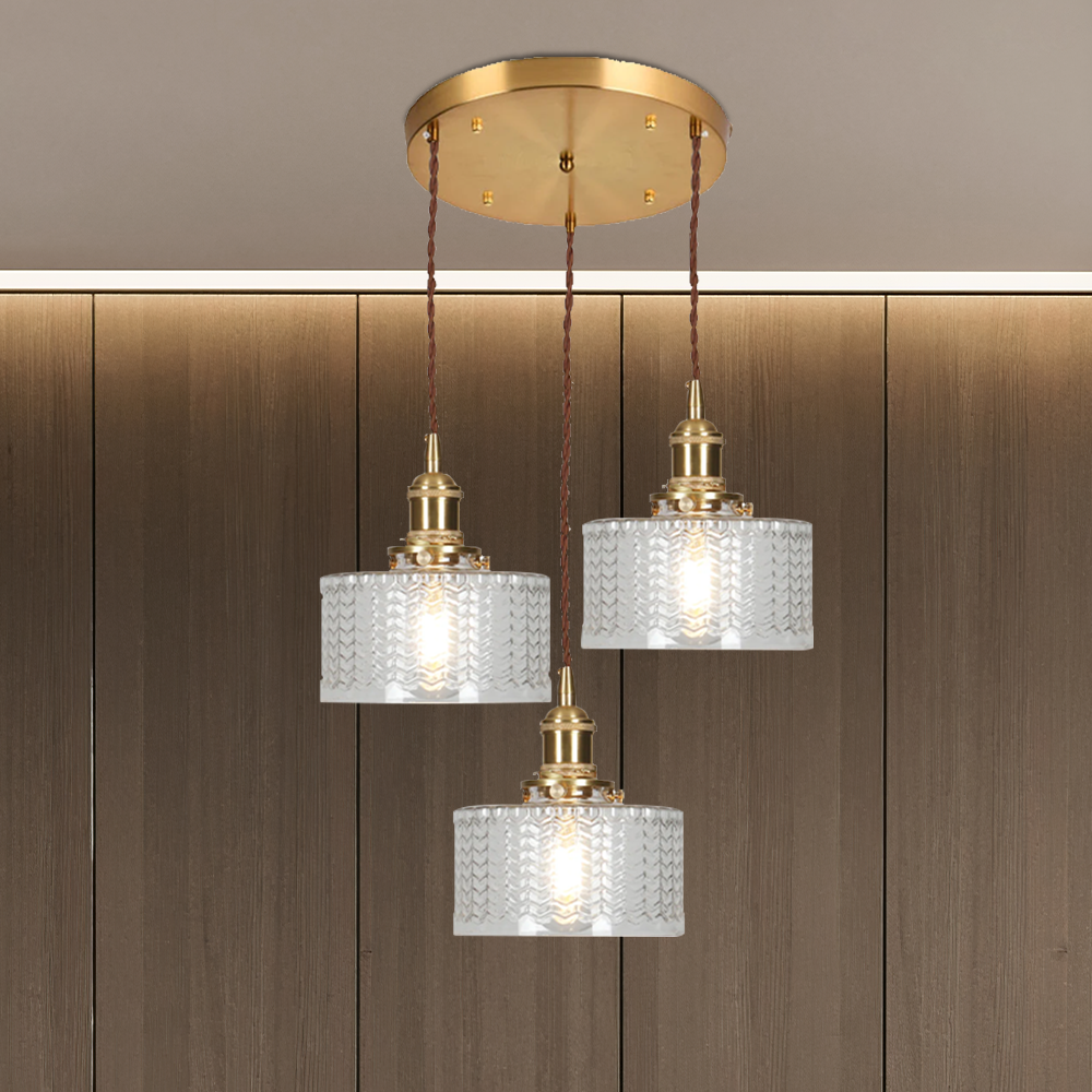 Vintage Glass Pendant Lights | Cylinder
