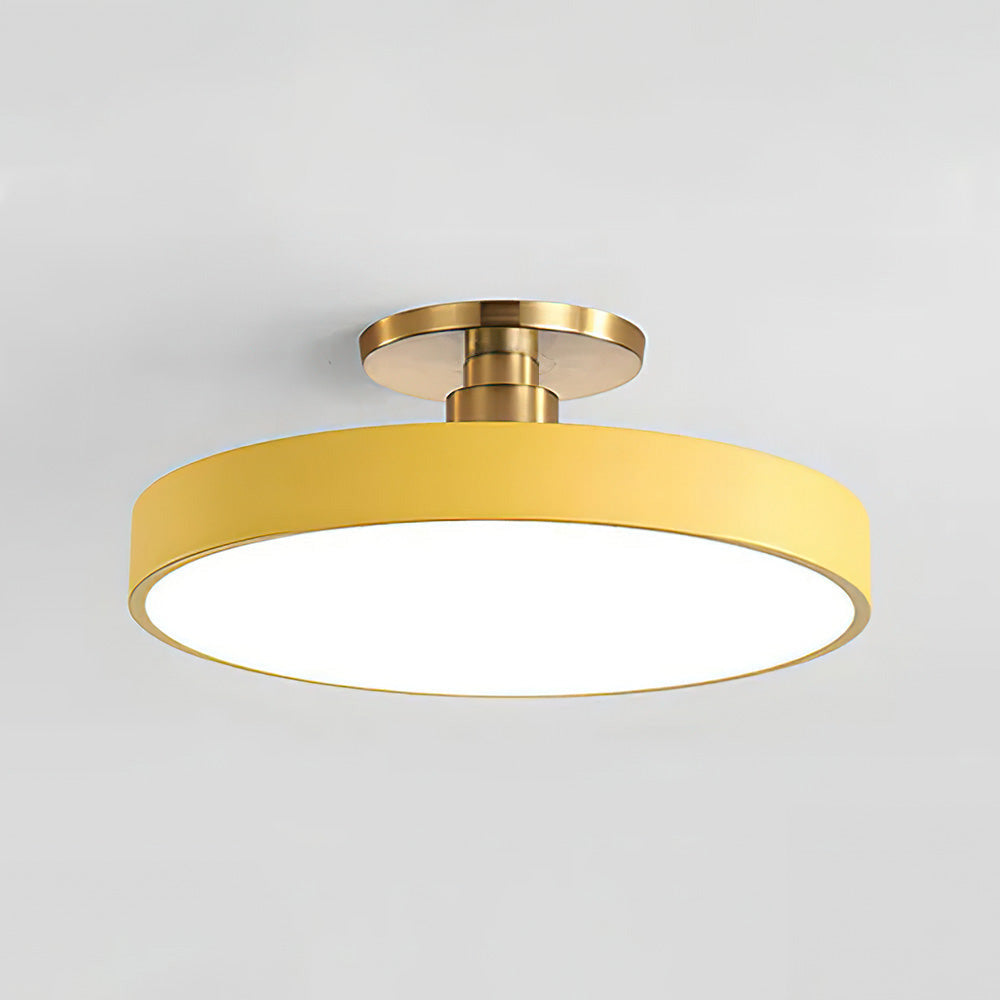Modern Concise Circular LED Semi Flush Mount Ceiling Light | Minimalist Design