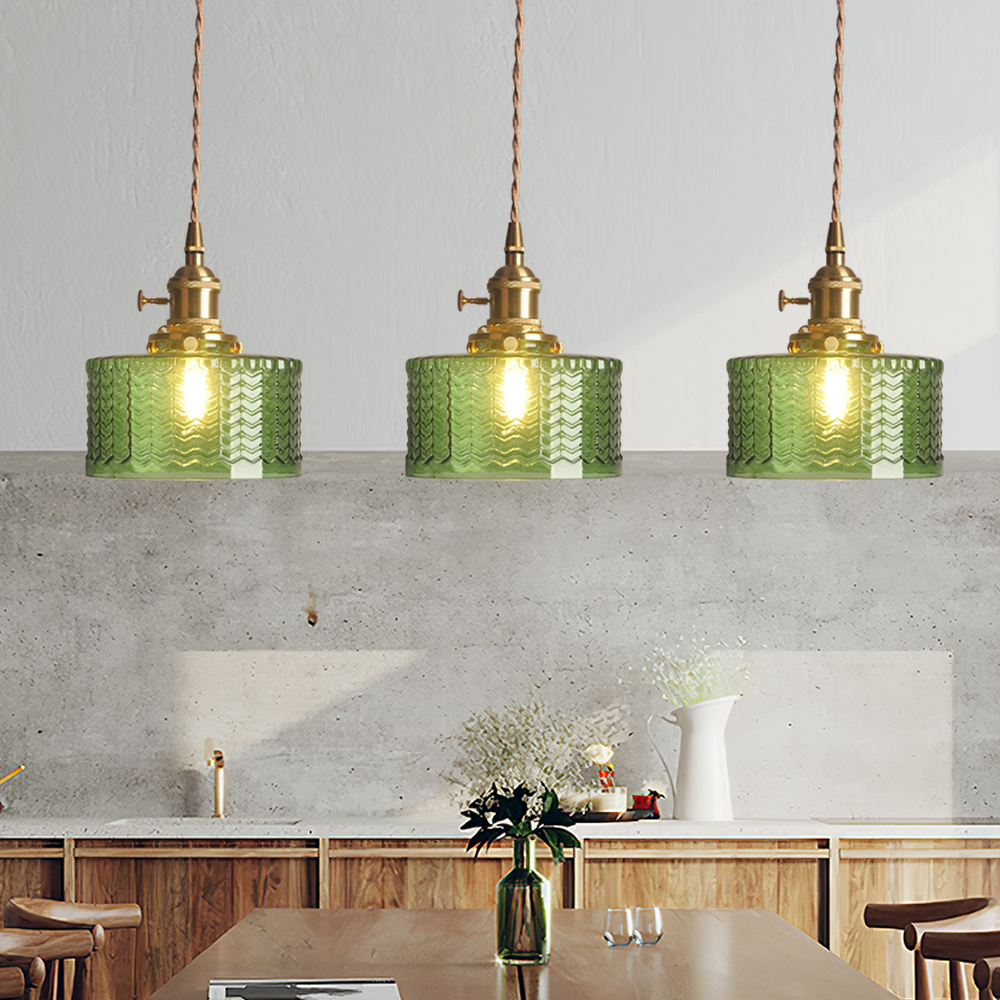 Vintage Glass Pendant Lights | Cylinder