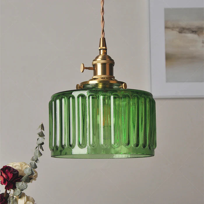 Vintage Glass Pendant Lights | Cylinder