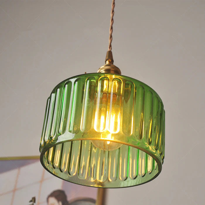 Vintage Glass Pendant Lights | Cylinder