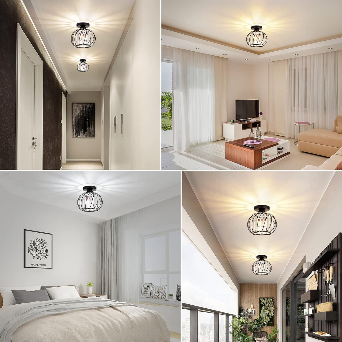 Luxury Glass Semi Flush Mount Ceiling Light | Nordic