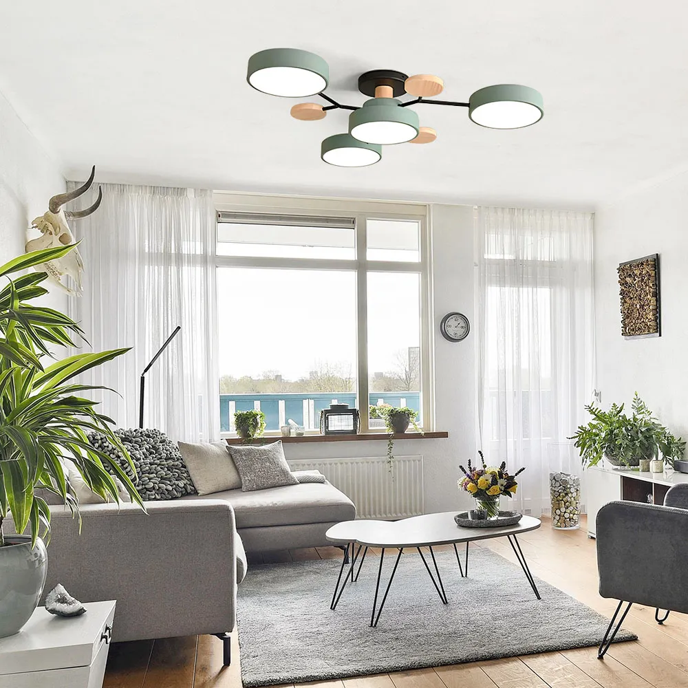 Modern Circular Semi Flush Mount LED Ceiling Light | Living Room