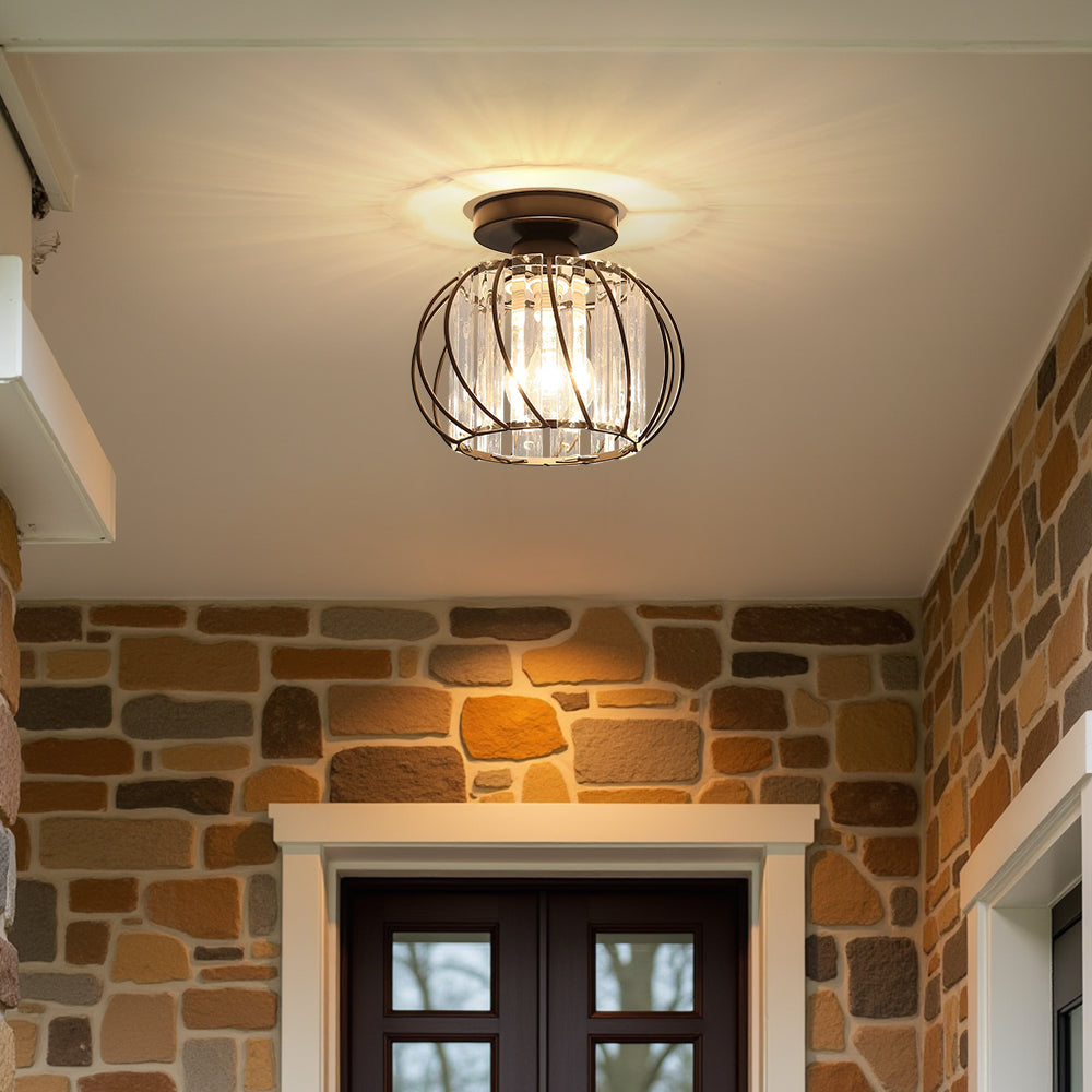 Luxury Glass Semi Flush Mount Ceiling Light | Nordic