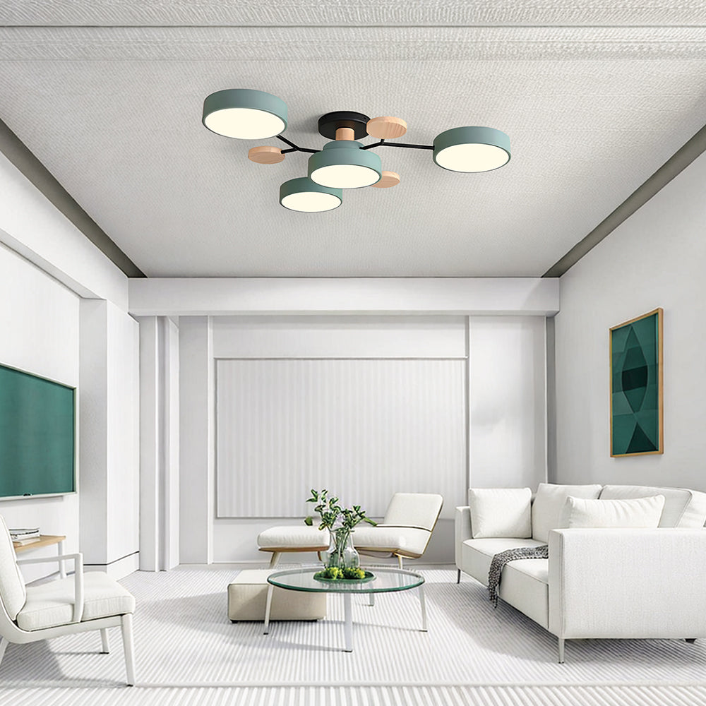 Modern Circular Semi Flush Mount LED Ceiling Light | Living Room