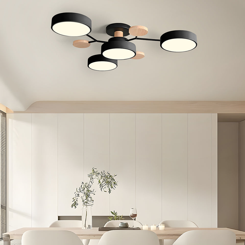 Modern Circular Semi Flush Mount LED Ceiling Light | Living Room