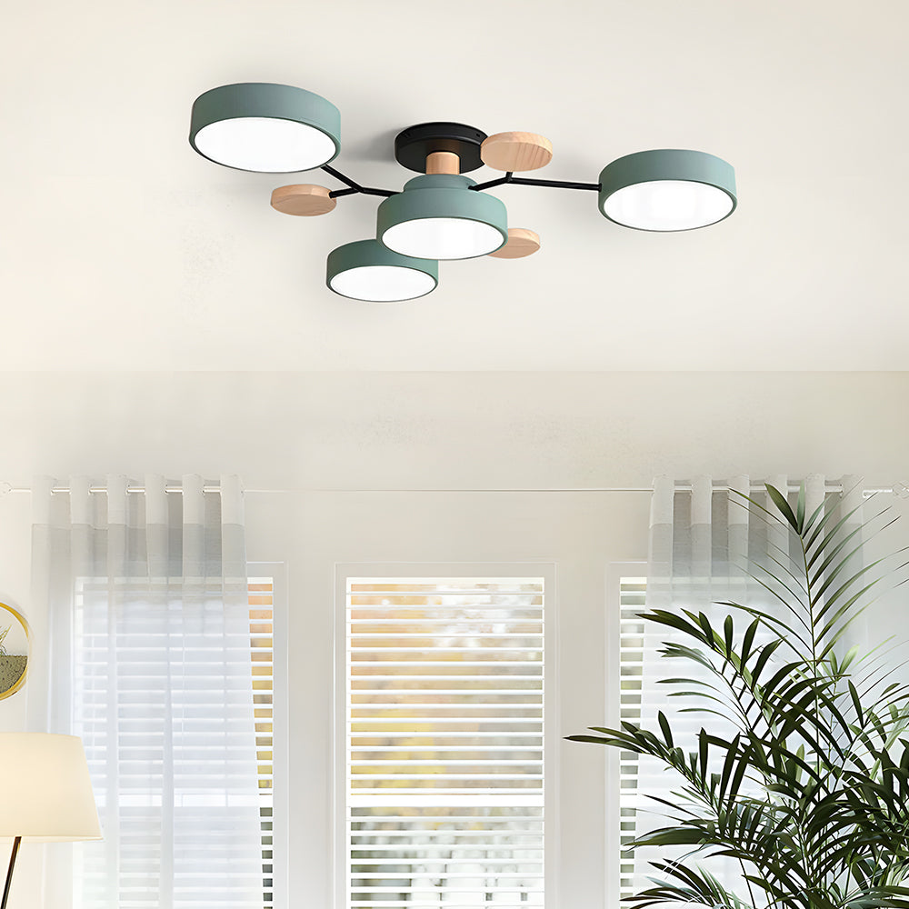 Modern Circular Semi Flush Mount LED Ceiling Light | Living Room