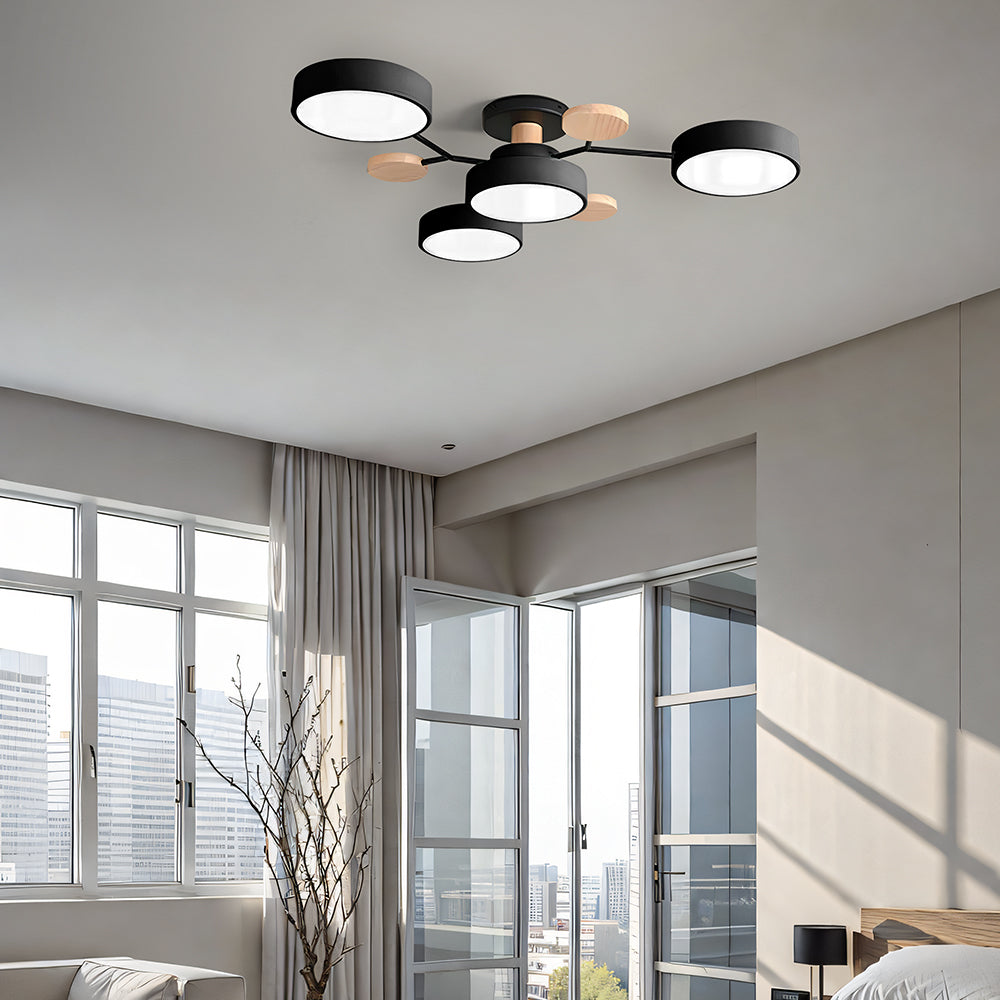 Modern Circular Semi Flush Mount LED Ceiling Light | Living Room