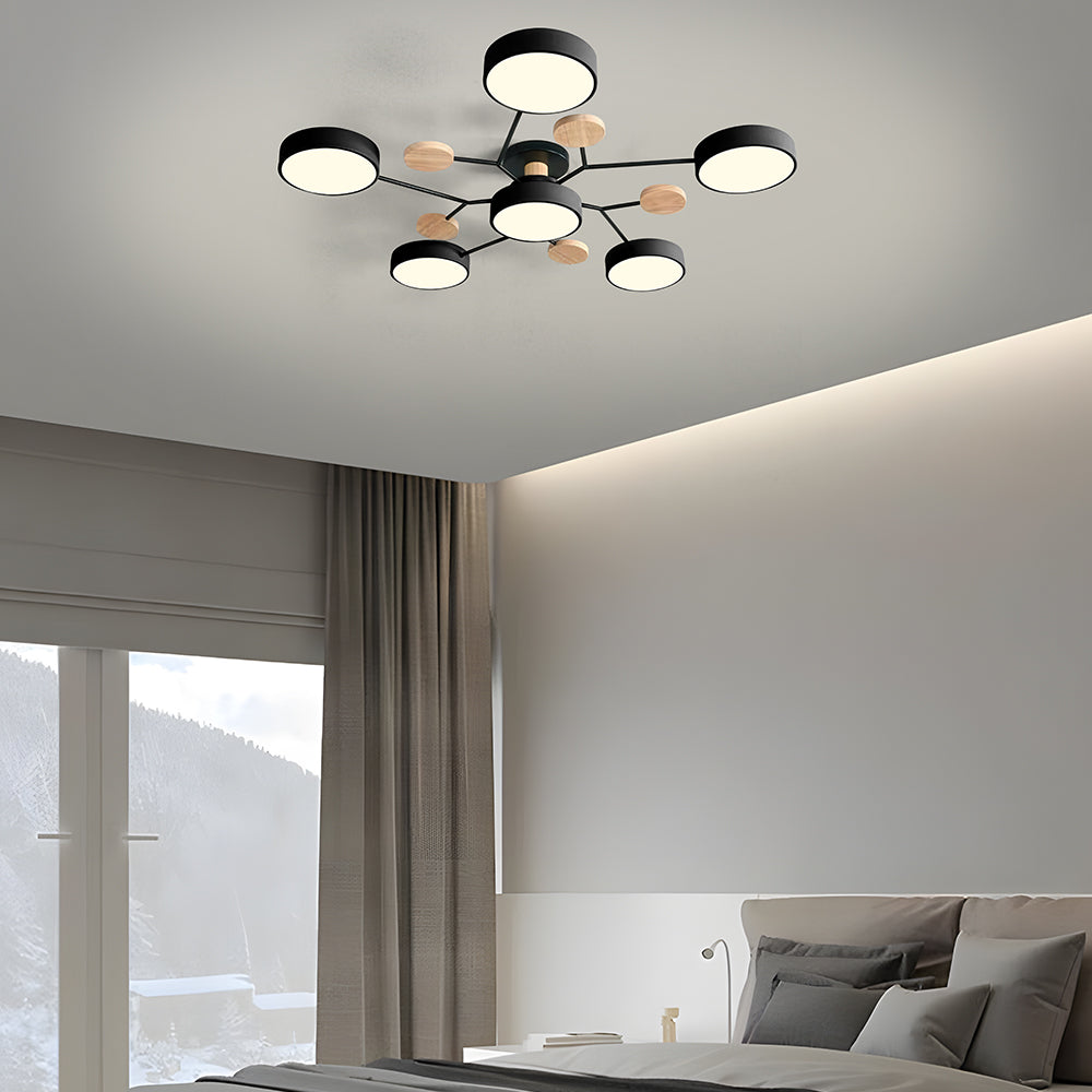 Modern Circular Semi Flush Mount LED Ceiling Light | Living Room