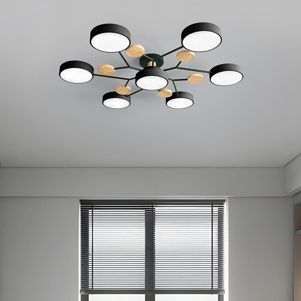 Modern Circular Semi Flush Mount LED Ceiling Light | Living Room