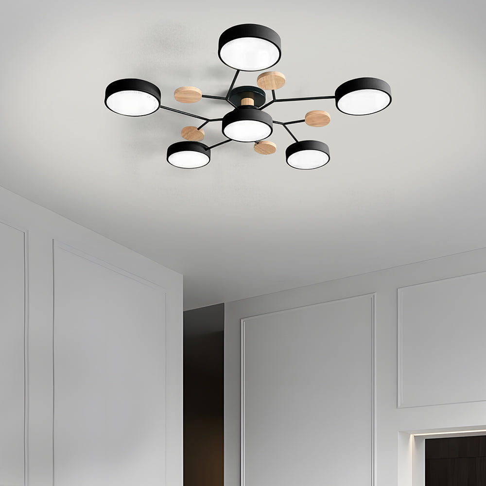 Modern Circular Semi Flush Mount LED Ceiling Light | Living Room