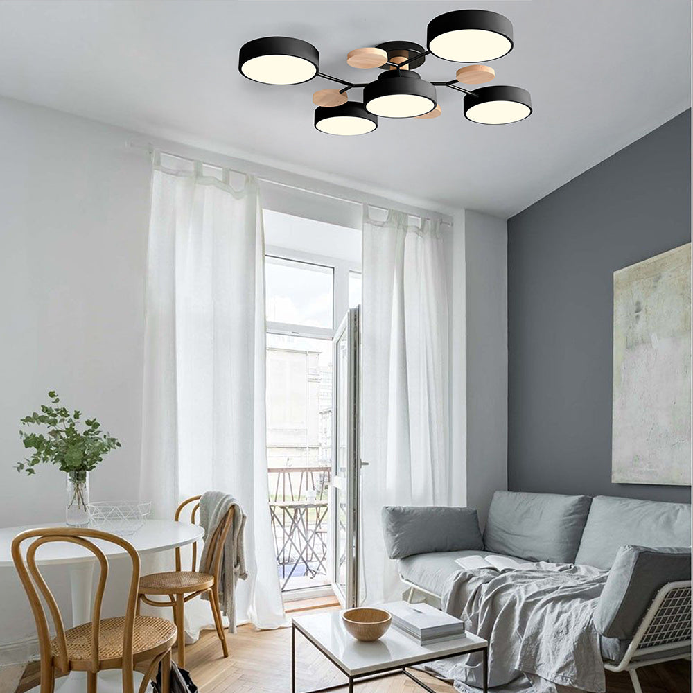 Modern Circular Semi Flush Mount LED Ceiling Light | Living Room