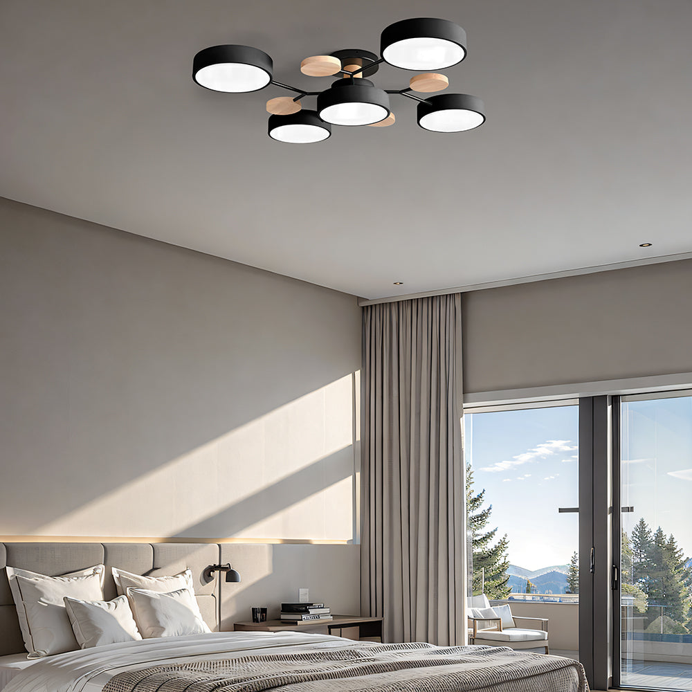 Modern Circular Semi Flush Mount LED Ceiling Light | Living Room