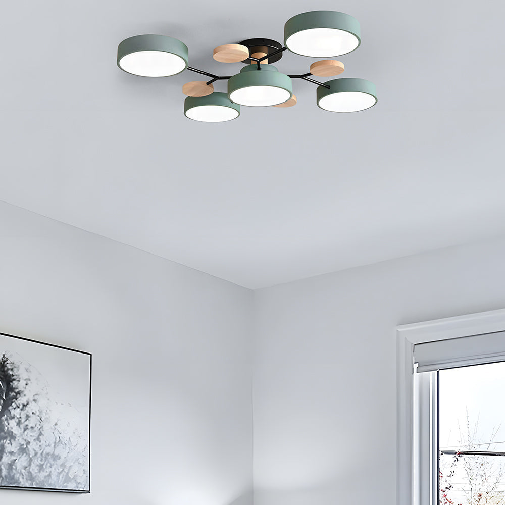 Modern Circular Semi Flush Mount LED Ceiling Light | Living Room