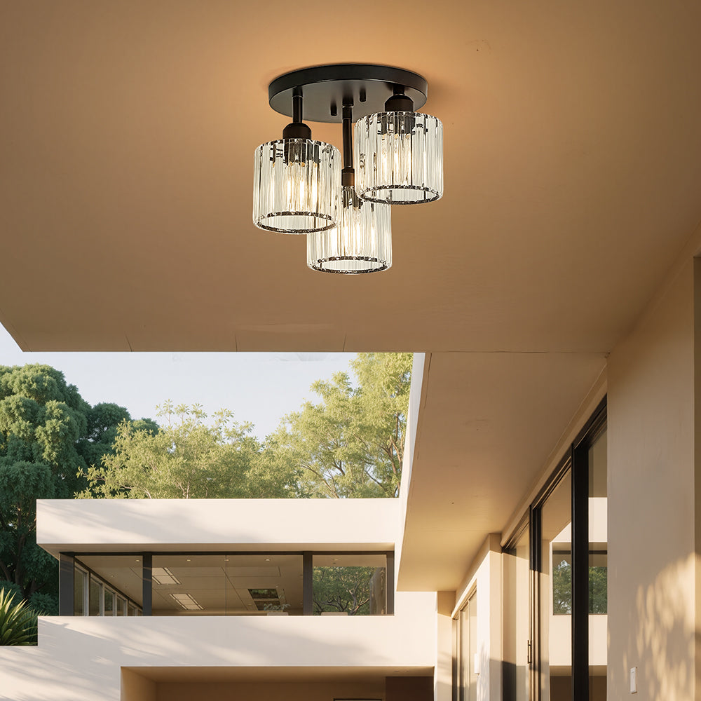 Crystal Semi Flush Ceiling Light | Elegant