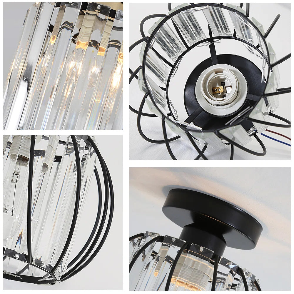 Luxury Glass Semi Flush Mount Ceiling Light | Nordic