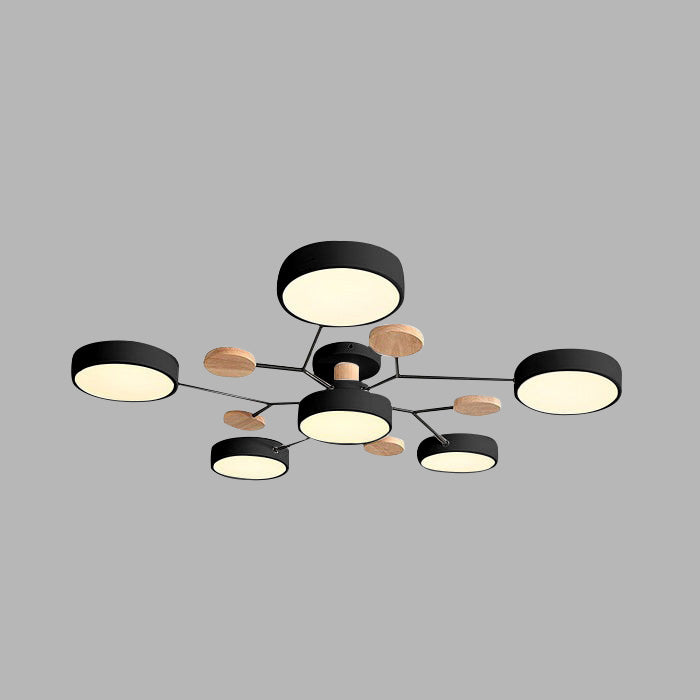 Modern Circular Semi Flush Mount LED Ceiling Light | Living Room