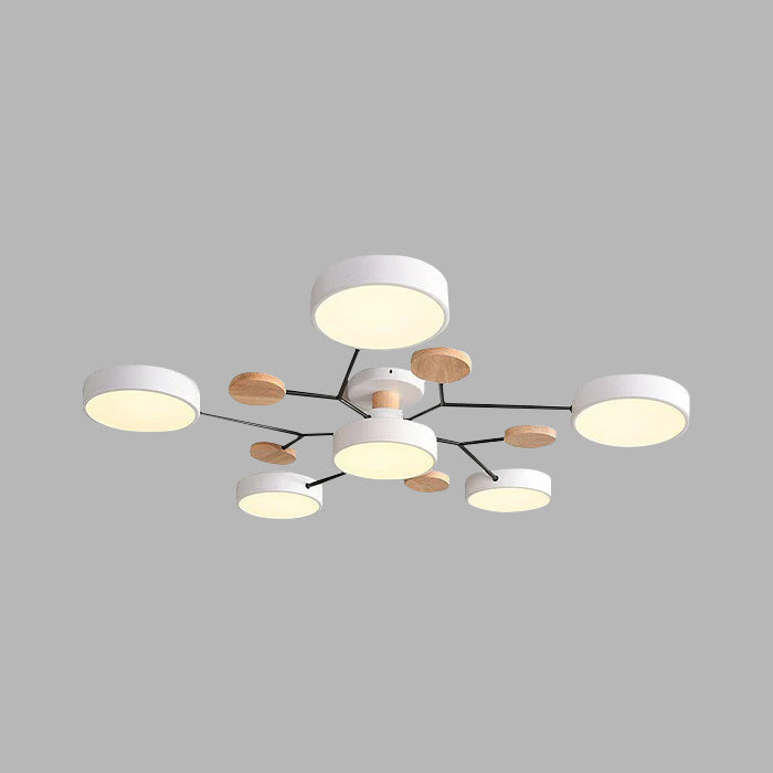 Modern Circular Semi Flush Mount LED Ceiling Light | Living Room