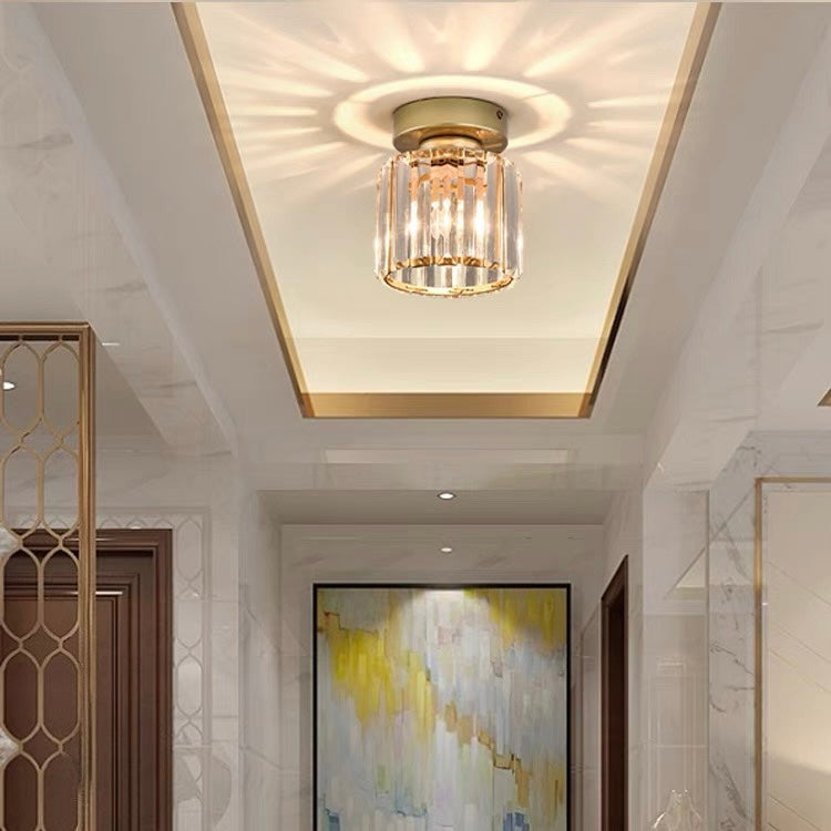 Radiant Modern Flush Mount Ceiling Light | Crystal Glow for Hallways