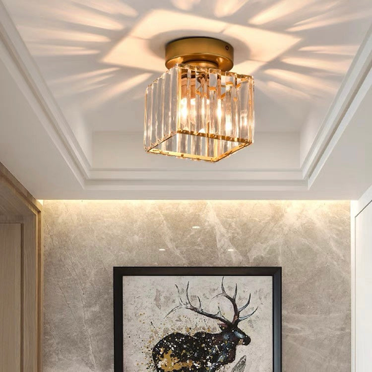 Radiant Modern Flush Mount Ceiling Light | Crystal Glow for Hallways