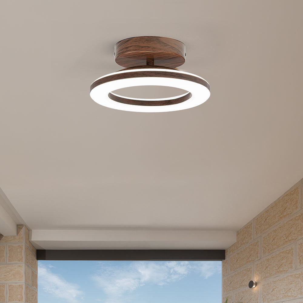 Wood Acrylic Round LED Ceiling Light | Minimalist