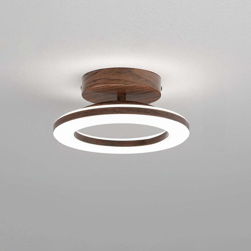 Wood Acrylic Round LED Ceiling Light | Minimalist