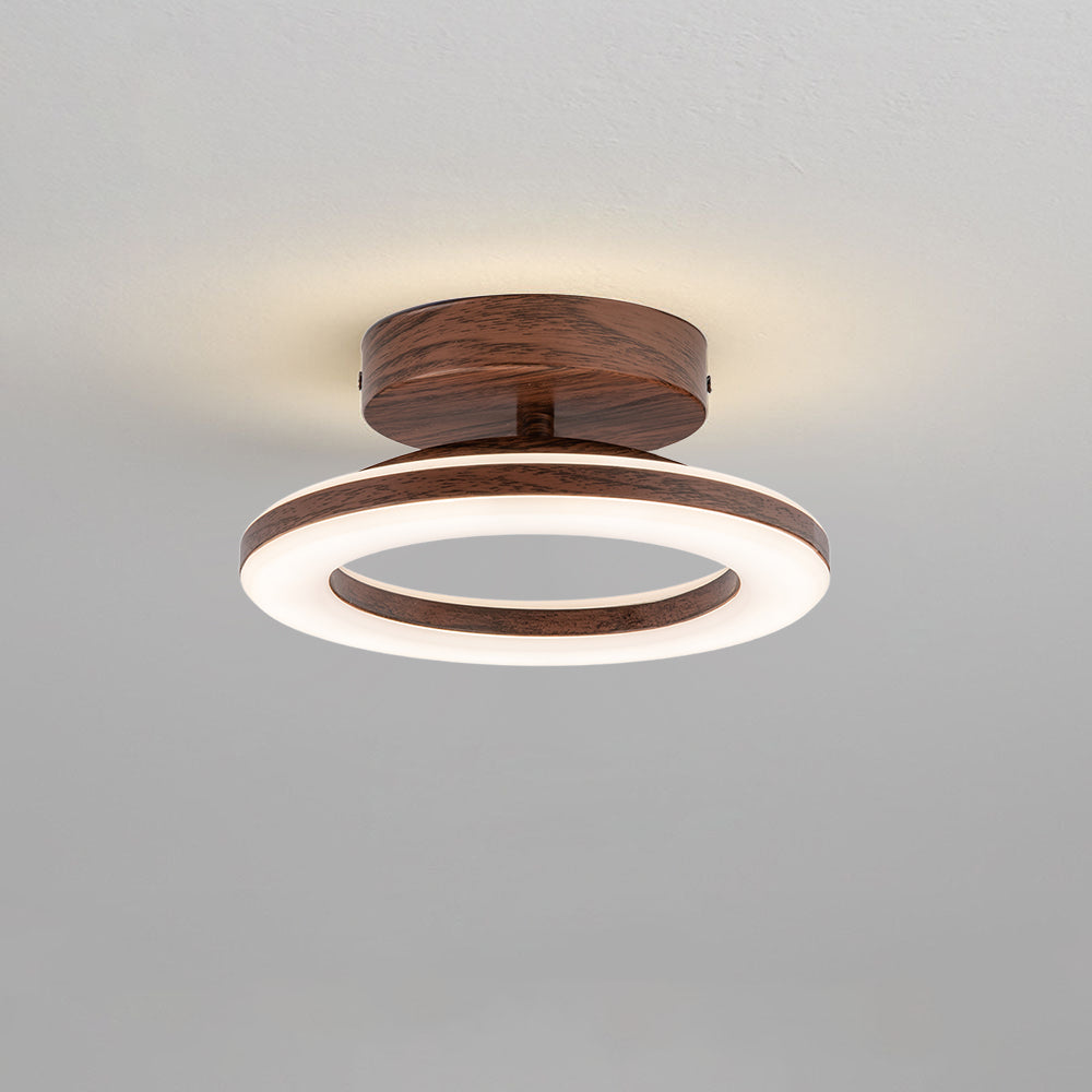 Wood Acrylic Round LED Ceiling Light | Minimalist