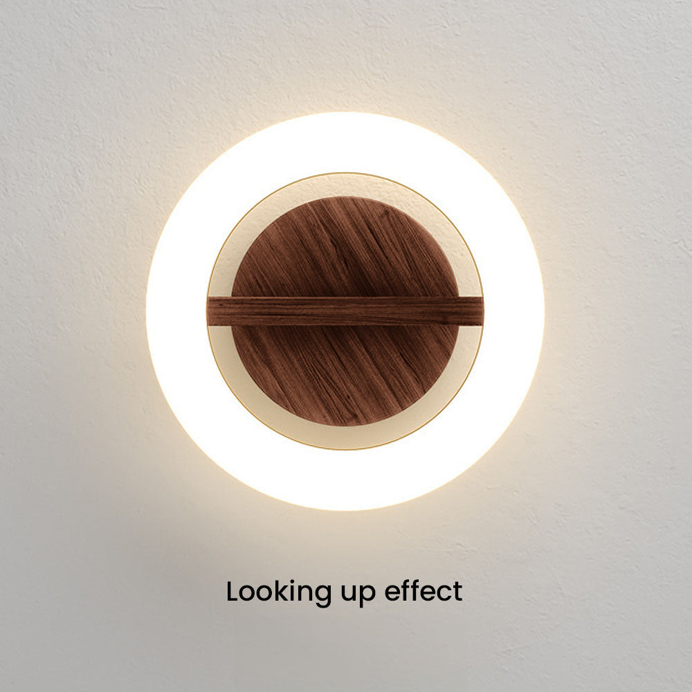 Wood Acrylic Round LED Ceiling Light | Minimalist