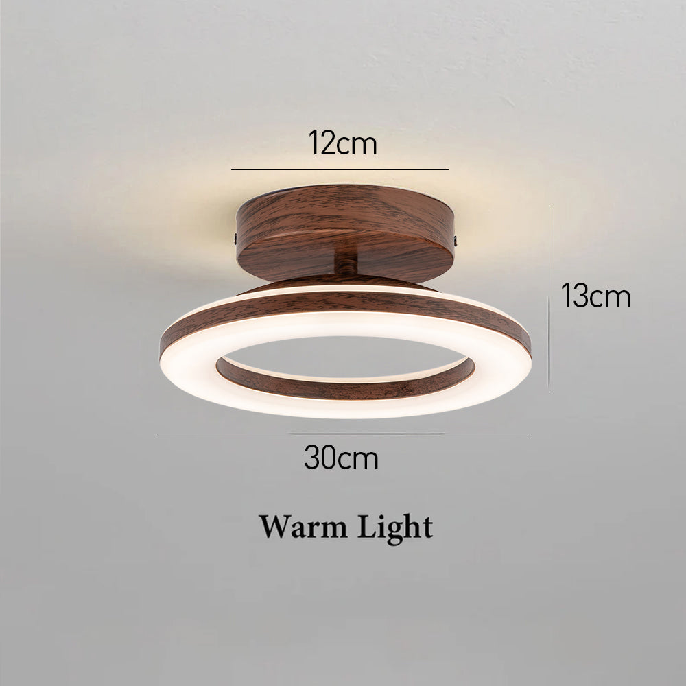 Wood Acrylic Round LED Ceiling Light | Minimalist