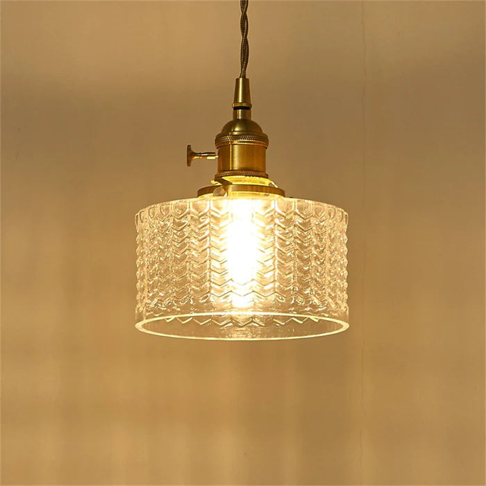 Vintage Glass Pendant Lights | Cylinder