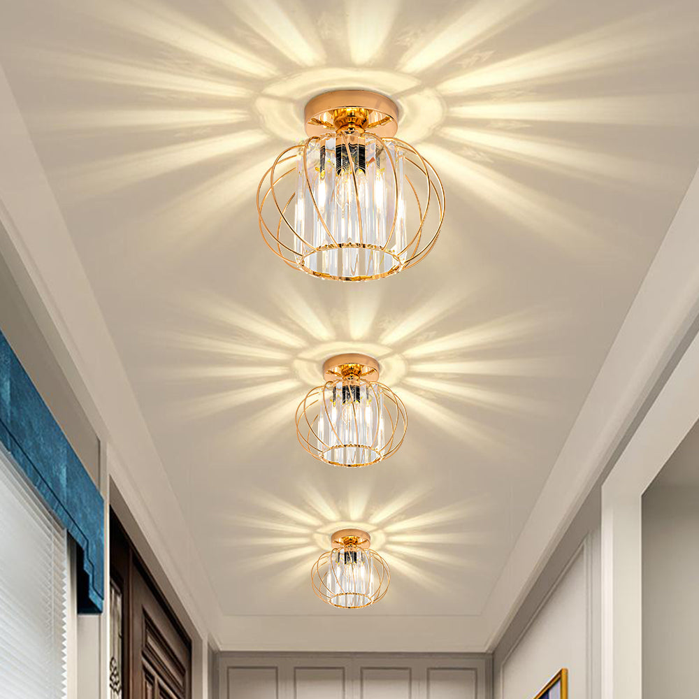 Luxury Glass Semi Flush Mount Ceiling Light | Nordic