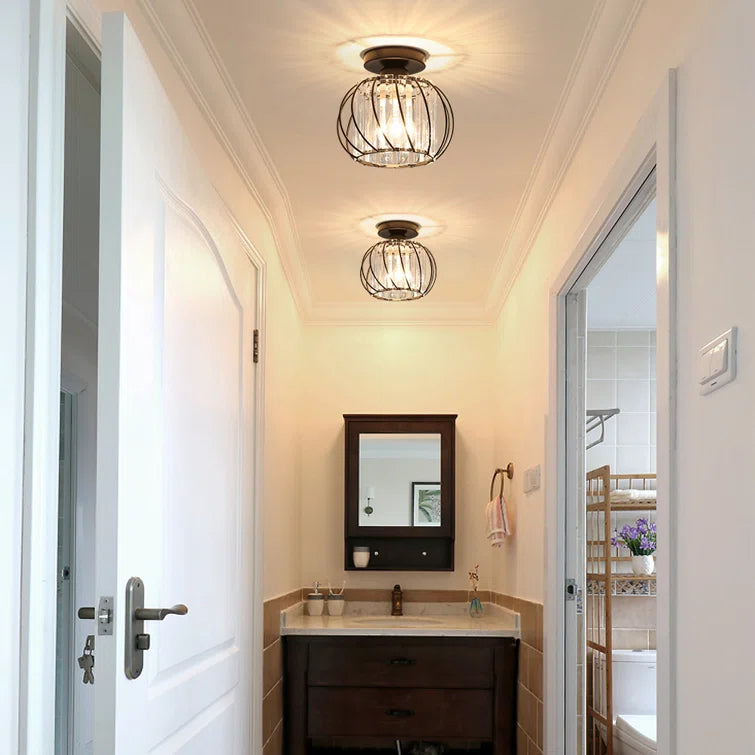 Luxury Glass Semi Flush Mount Ceiling Light | Nordic