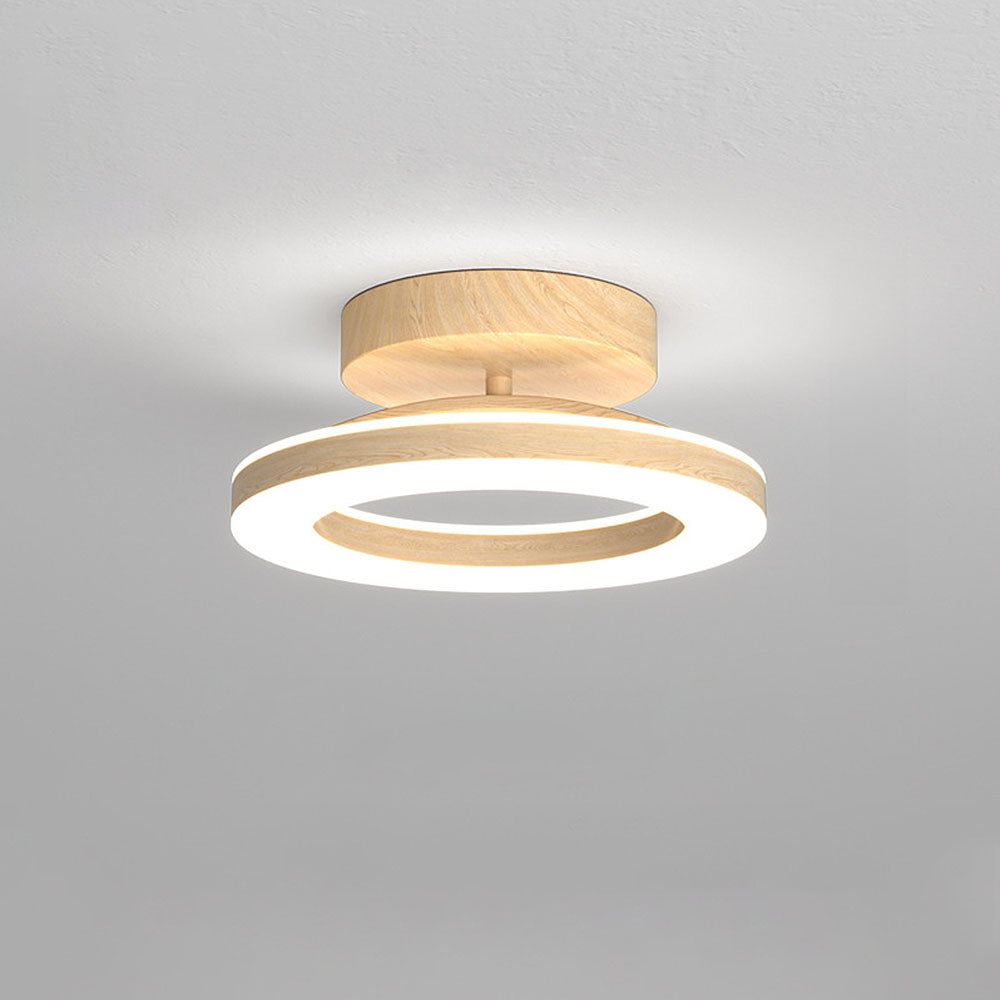 Wood Acrylic Round LED Ceiling Light | Minimalist