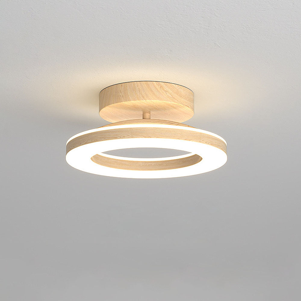 Wood Acrylic Round LED Ceiling Light | Minimalist