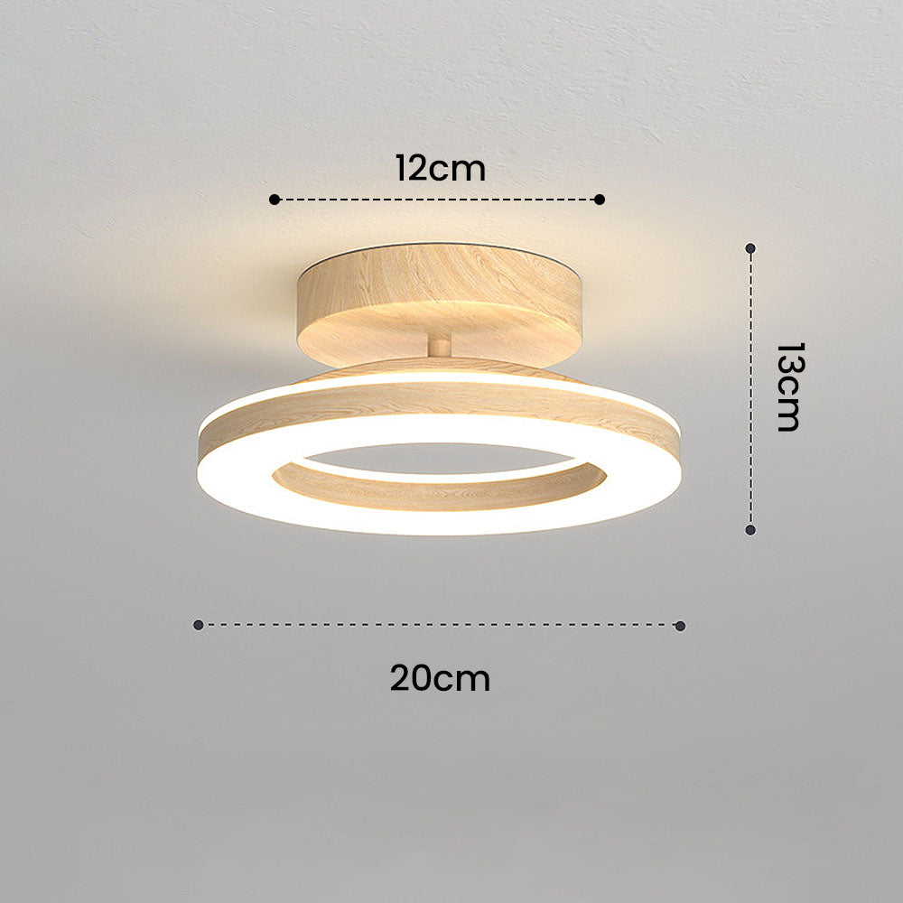 Wood Acrylic Round LED Ceiling Light | Minimalist