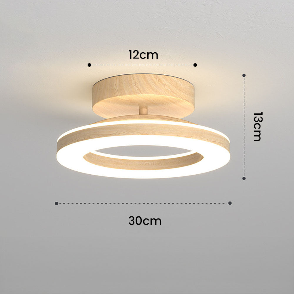 Wood Acrylic Round LED Ceiling Light | Minimalist