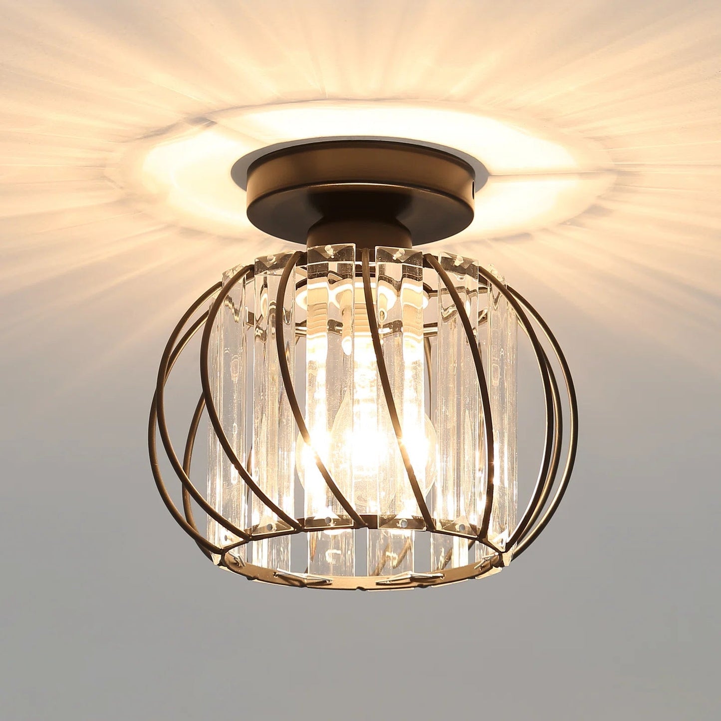 Luxury Glass Semi Flush Mount Ceiling Light | Nordic
