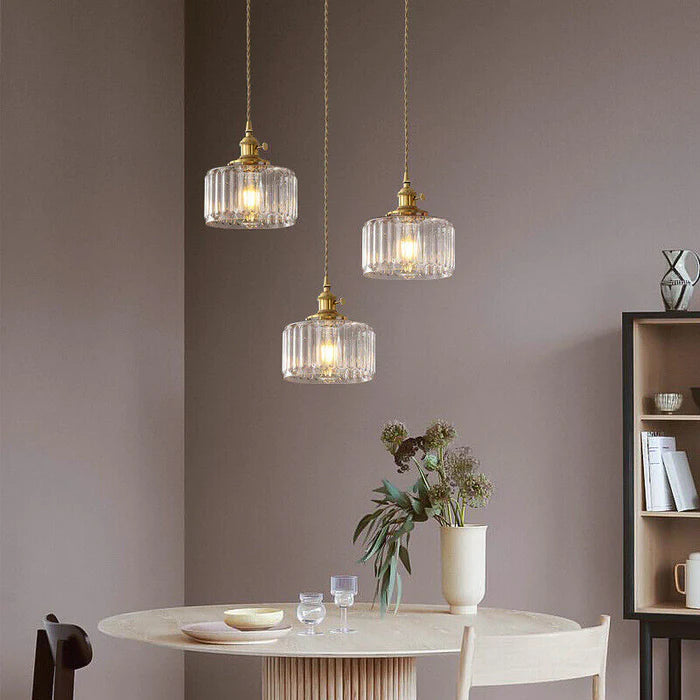 Vintage Glass Pendant Lights | Cylinder