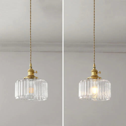 Vintage Glass Pendant Lights | Cylinder